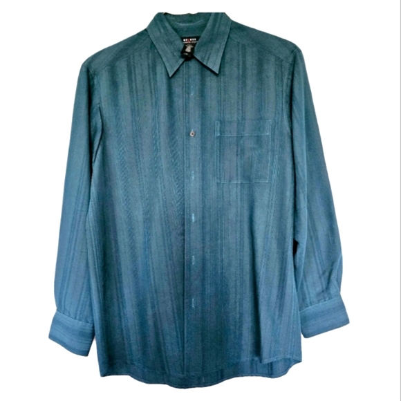 Mens Medium Long Sleeved teal button down dress shirt - Picture 1 of 4